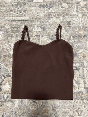 Bailey 44 Chocolate Brown Knit Cami with Braided Straps